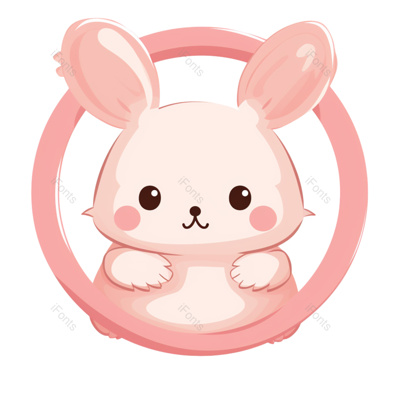 边框图片,少女心元素,小兔子PNG,粉红色免抠素材